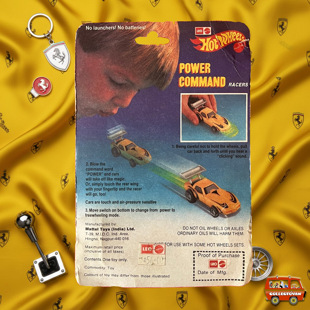 Hot Wheels | Leo Mattel - Power Command Ferrari Red - India Card - Rare