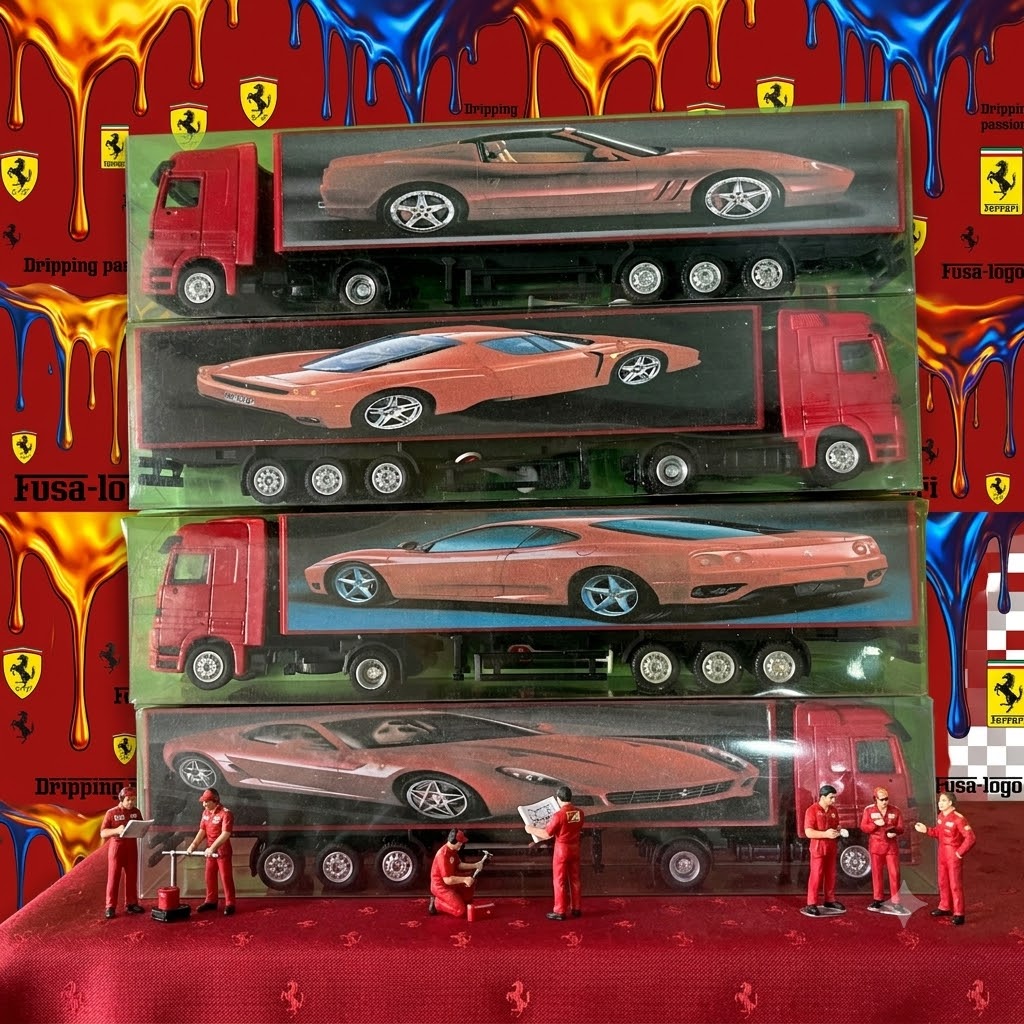 Iveco (Ferrari Carrier) Mercedes Haulers (Set of 4) - Very Very Rare Find