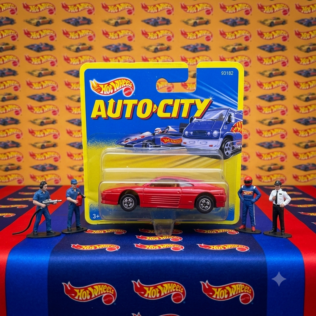 Mattel Corgi AutoCity Corgi on Base - Ferrari Testarossa Red