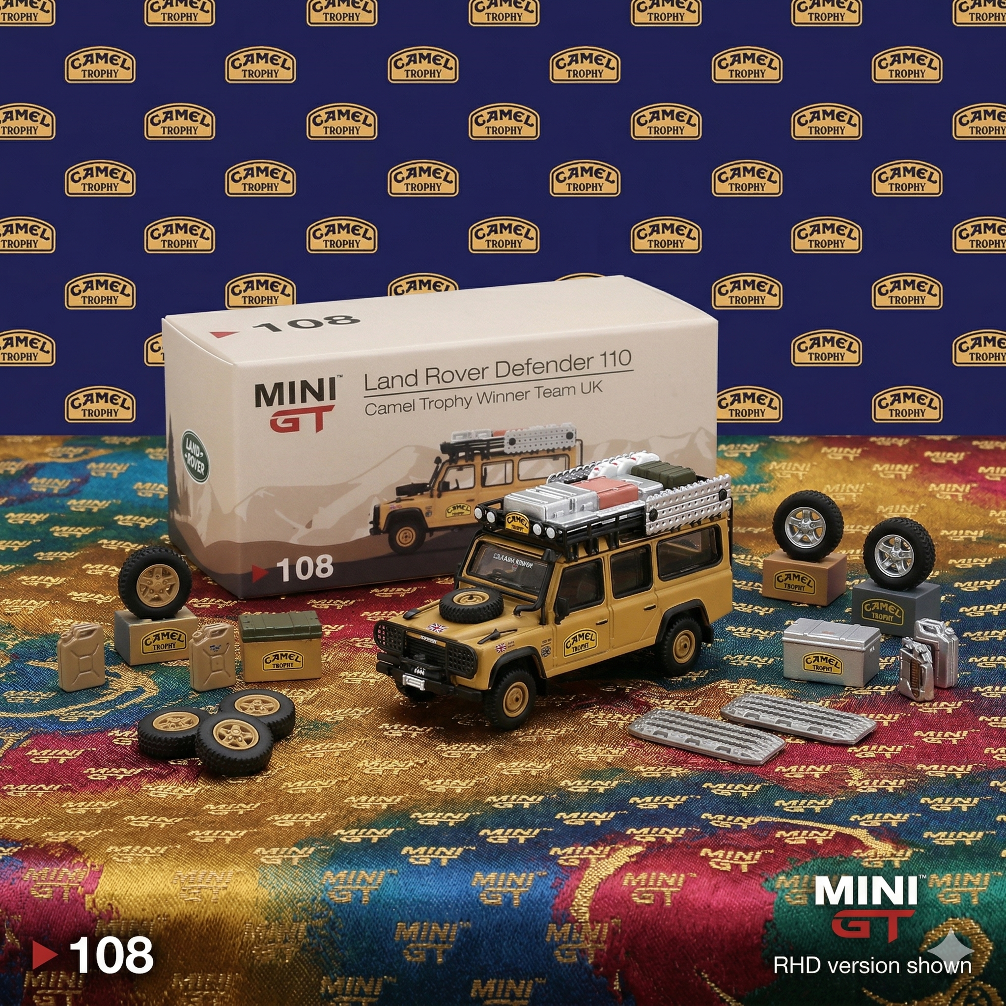 MiniGT - Land Rover Defender 110 - Camel Trophy Winner Team UK (Rare)