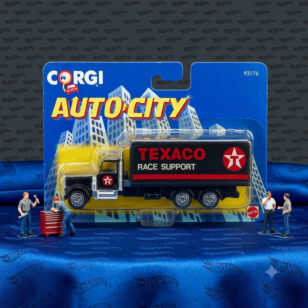 Mattel Corgi AutoCity Trucks. Corgi on Base - Texaco