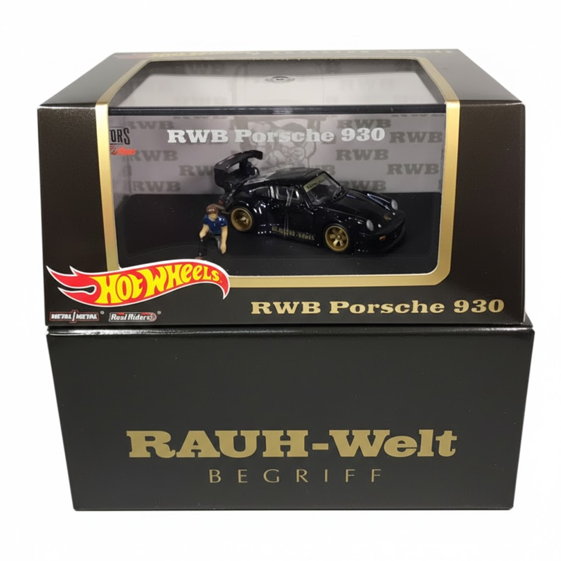 Hot Wheels | RLC - RAUH-Welt Begriff Porsche 930 with Akira Nakai figurine (Black)